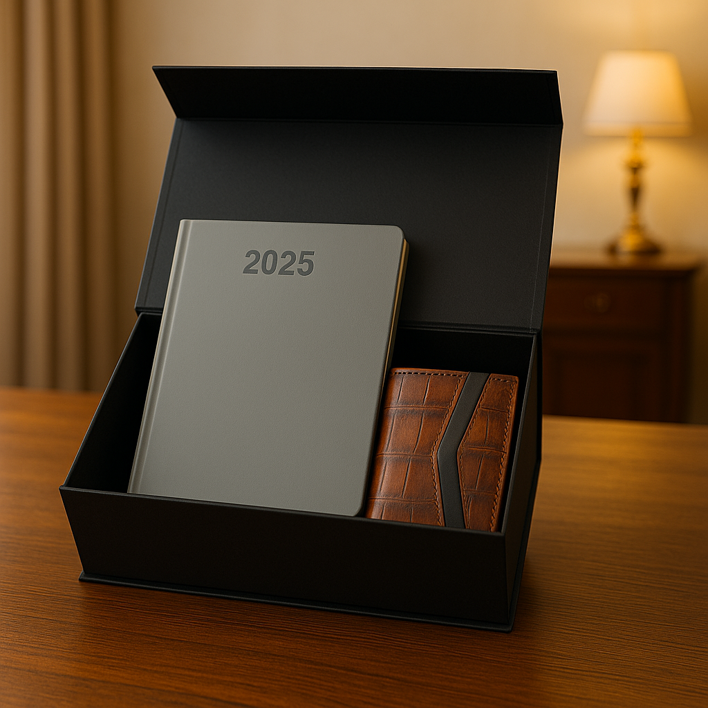 Kit Prestige con diseño en tonos neutros y metálicos