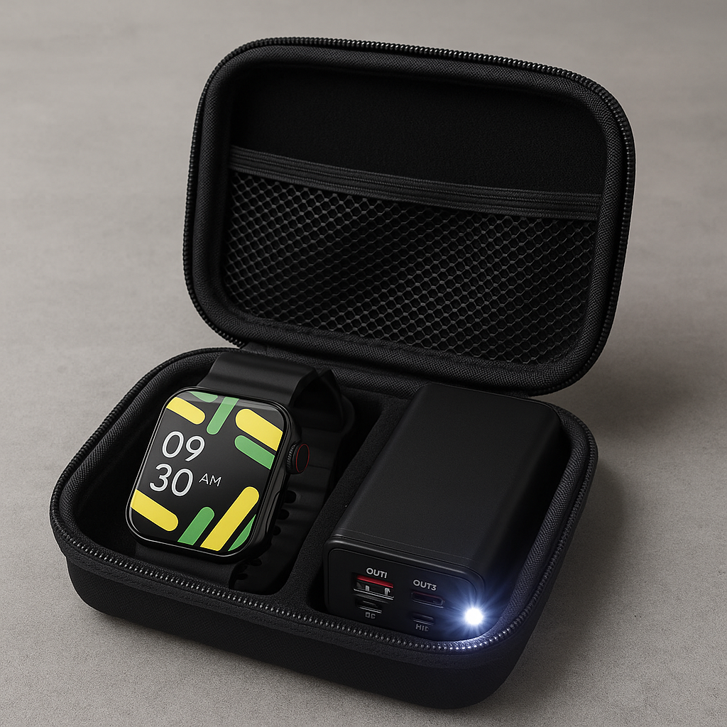 Kit Executive Tech con Smartwatch y Powerbank de alta gama