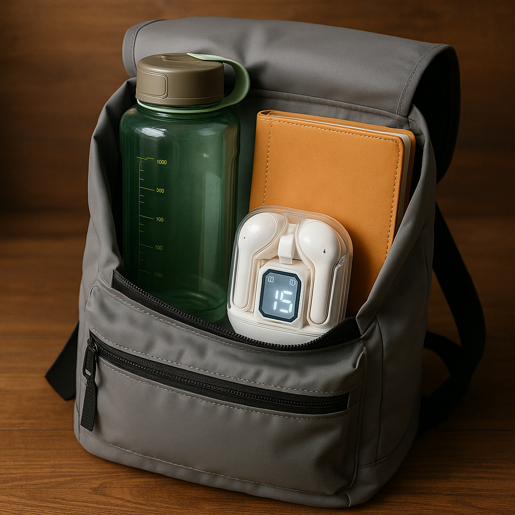 Kit VitalGo - Botella, audífonos y libreta con backpack